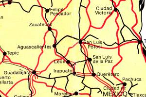 墨西哥——长途路线通过公路、铁路和渡轮