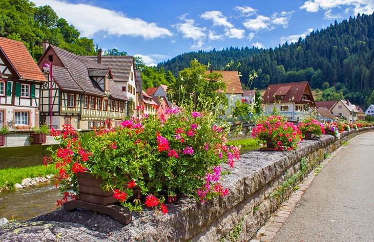 花Schiltach的风景如画的村庄里