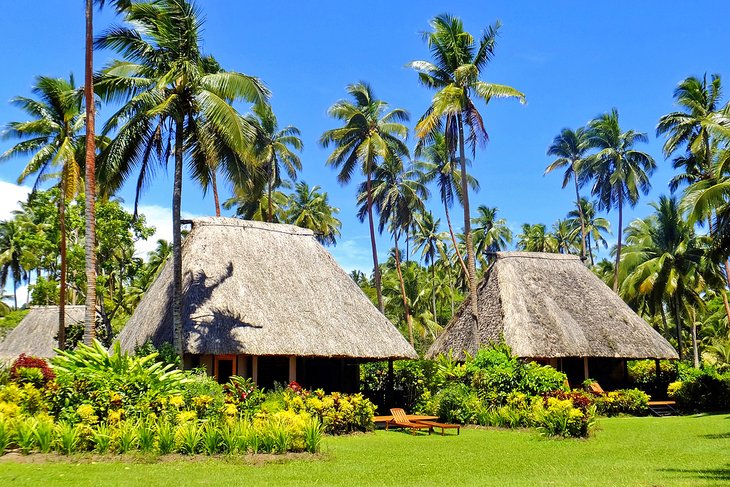 瓦努瓦岛的传统斐济房屋