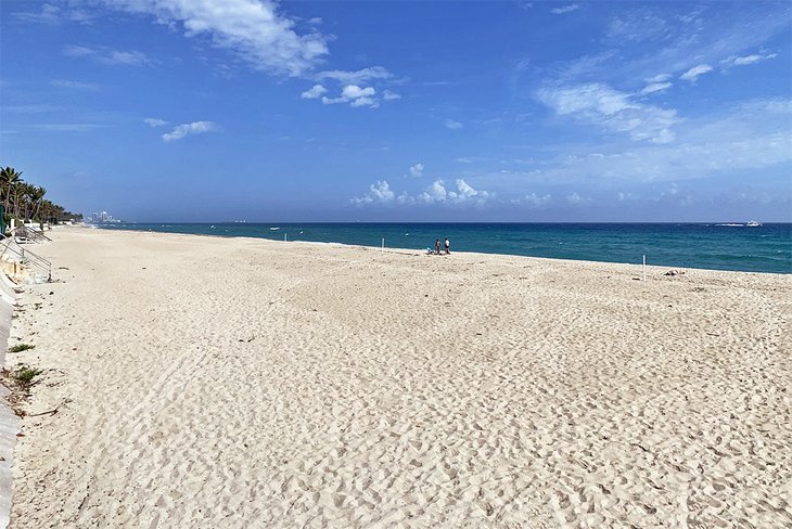 棕榈滩柔软的金色沙滩