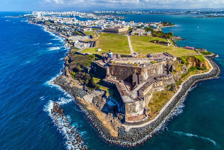 堡的俯瞰El小丘在圣胡安,波多黎各