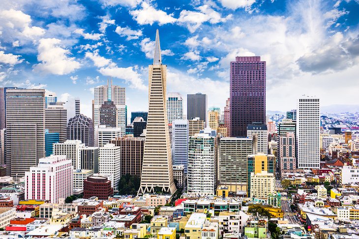 旧金山市区的鸟瞰图